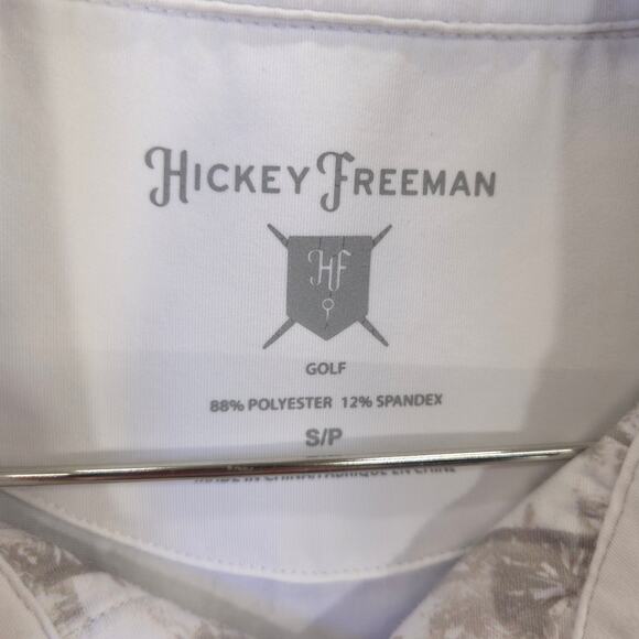 Hickey Freeman Polo Mens Small Gray Tropical Palm Tree All Over Performance Golf - Picture 8 of 9